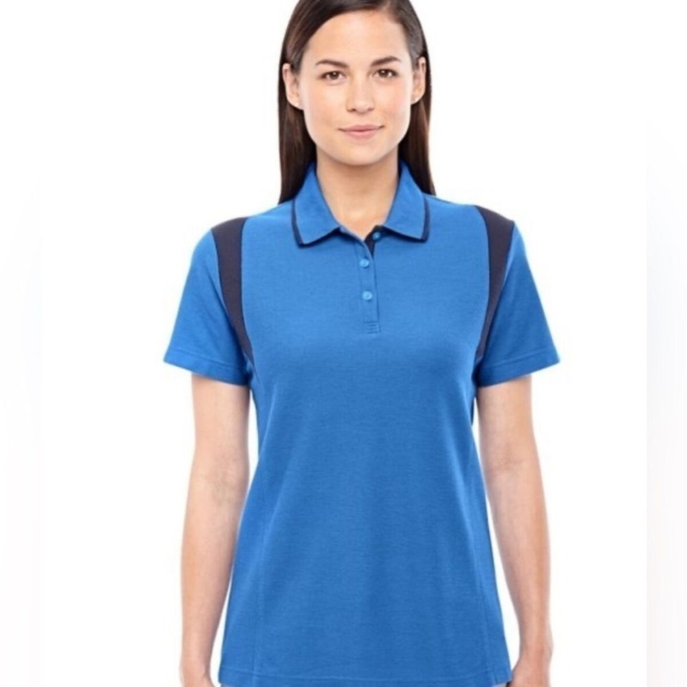 358. NWT Devon & Jones Blue Short Sleeve Cotton Polo Golf Shirt Top XXL